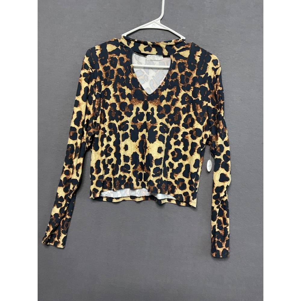 Full Circle Trends Leopard Top 1X NWT Animal Print Stretch Soft Fabric